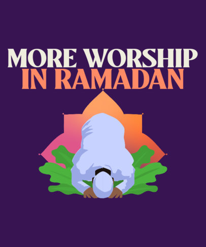 T-Shirt Design Generator for Ramadan with a Praying Man Illustration