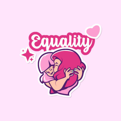 LGBT-Themed Twitch Emote Logo Template With an Equality Message 4284g