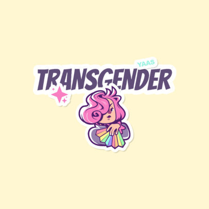 Twitch Emote Logo Generator Featuring an LGBT Character With Pink Hair 4284h