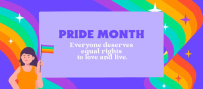 Facebook Cover Maker for Pride Month Featuring a Rainbow Background