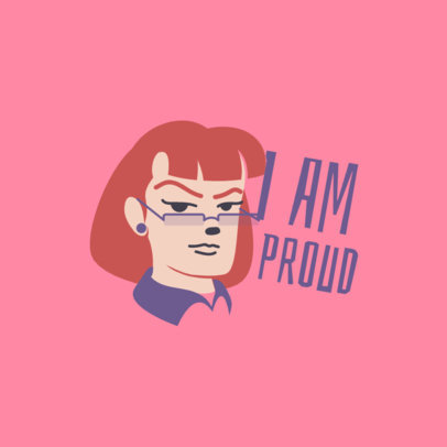 Pride Month-Allusive Twitch Emote Logo Maker Featuring a Serious Character