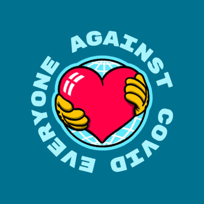 T-Shirt Design Maker with an Illustrated Heart for a COVID-19 Relief Campaign 4278j