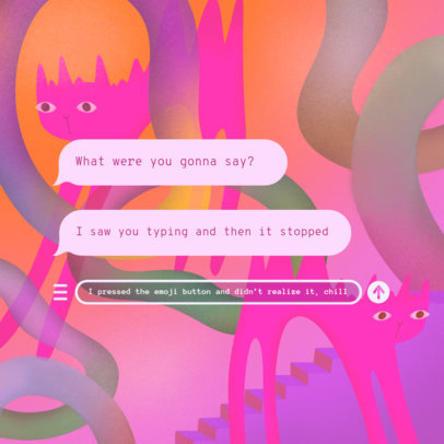 WhatsApp-Inspired Text Message-Themed Instagram Post Creator with a Weird Background