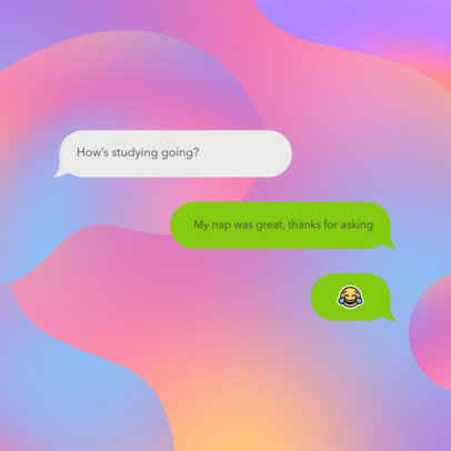 WhatsApp-Inspired Text Message-Themed Instagram Post Template with a Gradient Backdrop