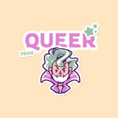 Pride Month-Themed Twitch Emote Logo Maker Featuring a Bearded Character 