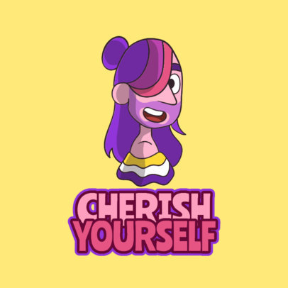 Empowering Twitch Emote Logo Template Featuring an LGBTQ Character