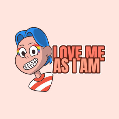 Cartoonish Twitch Emote Logo Generator Featuring an LGBTQ Kid