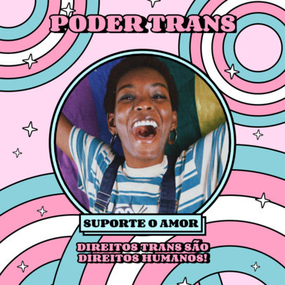 Instagram Post Template With a Trans Pride Theme and a Quote