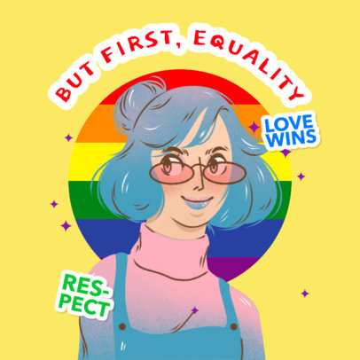 Twitch Emote Logo Template Featuring an LGBT Illustration