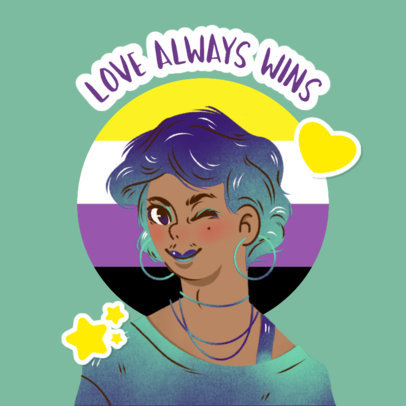 LGBT Twitch Emote Logo Maker with a Non-Binary Character 4286k