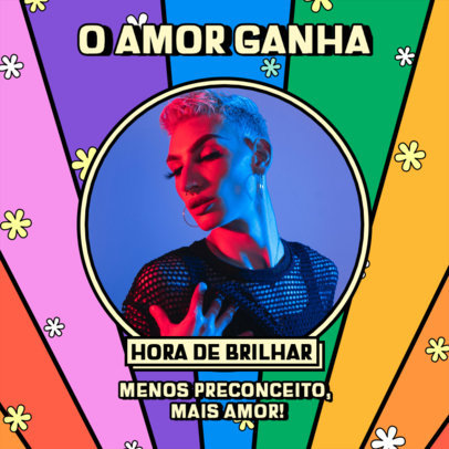 LGBT Pride-Themed Instagram Post Generator Featuring a Colorful Background 3607n