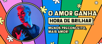 LGBT Pride-Themed Facebook Cover Maker Featuring a Colorful Background 