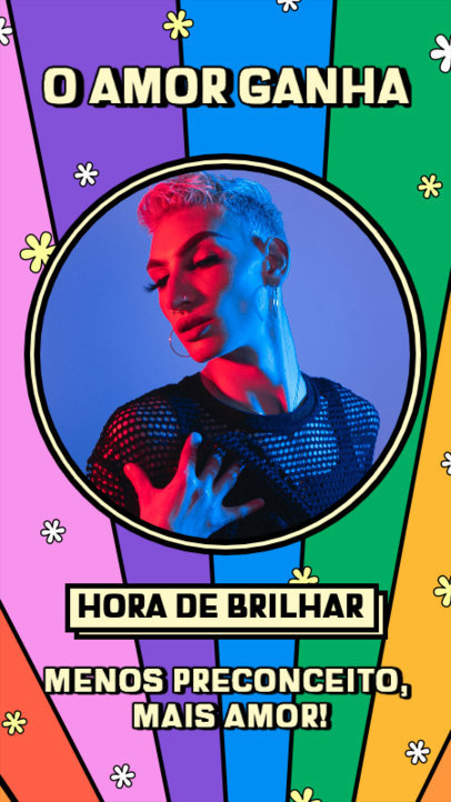 LGBT Pride-Themed Instagram Story Template Featuring a Colorful Background 
