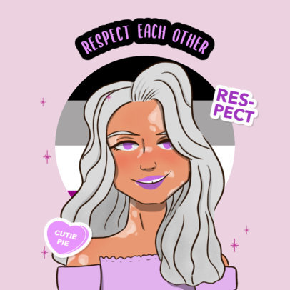 Illustrated Twitch Emote Logo Maker with an Asexual Character  4286m