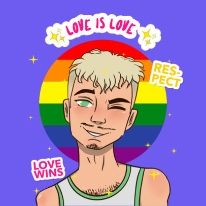 Twitch Emote Logo Generator Featuring an Illustrated LGBT Character