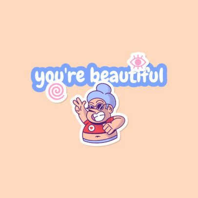 Twitch Emote Logo Generator With a Happy LGBT Character and a Positive Message 