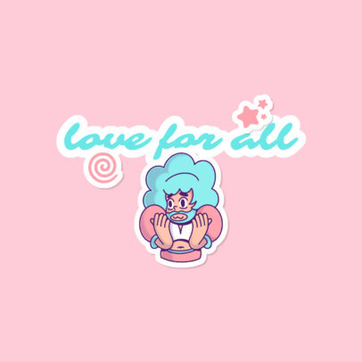 LGBTQ-Themed Twitch Emote Logo Template Featuring an Illustrated Character 