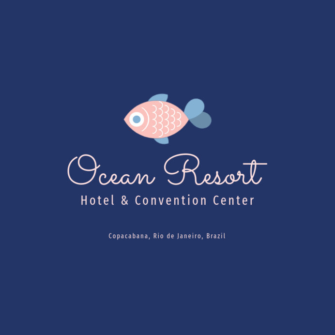 Placeit - Beachfront Hotel Logo Template Featuring a Tropical Fish Clipart