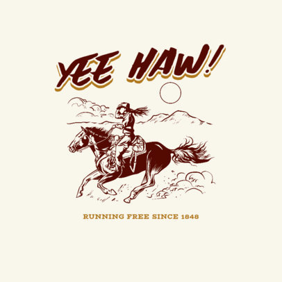 Clothing Brand Logo Maker with Vintage Illustrations of Cowboys