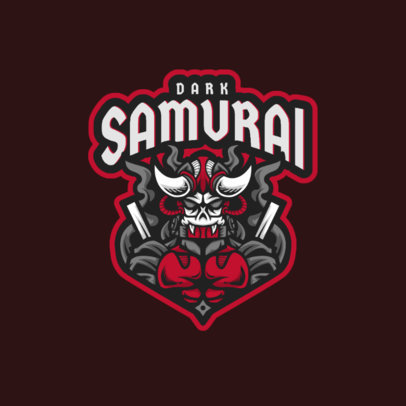Logo Template for a Gaming Team Featuring a Samurai Graphic