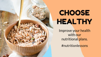 YouTube Thumbnail Design Template Featuring Healthy Nutrition Tips
