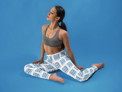 Woman in a Yoga Pose Wearing Leggings Mockup
