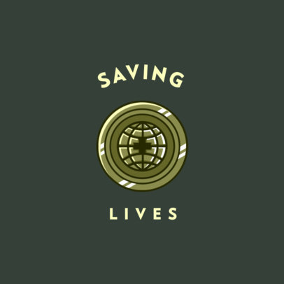 T-Shirt Design Template for With a COVID-19 Vaccine Theme and Metallic Badges 