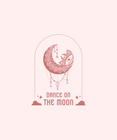 Boho Style T-Shirt Design Maker Featuring a Crescent Moon Illustration 