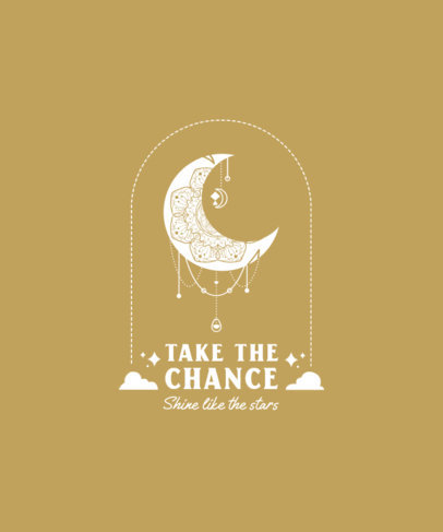 T-Shirt Design Generator With Positive Quotes and Intricate Moon Graphics 