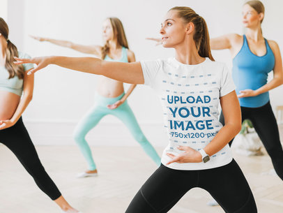 T-Shirt Mockup of a Woman in a Tai Chi Class 43072-r-el2