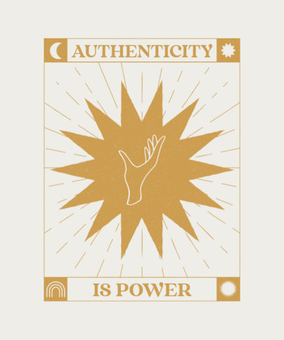 Boho-Styled T-Shirt Design Template Featuring Esoteric Doodles and Positive Quotes 