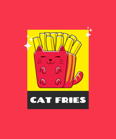 Cute T-Shirt Design Generator Featuring a French Fries Cartoon