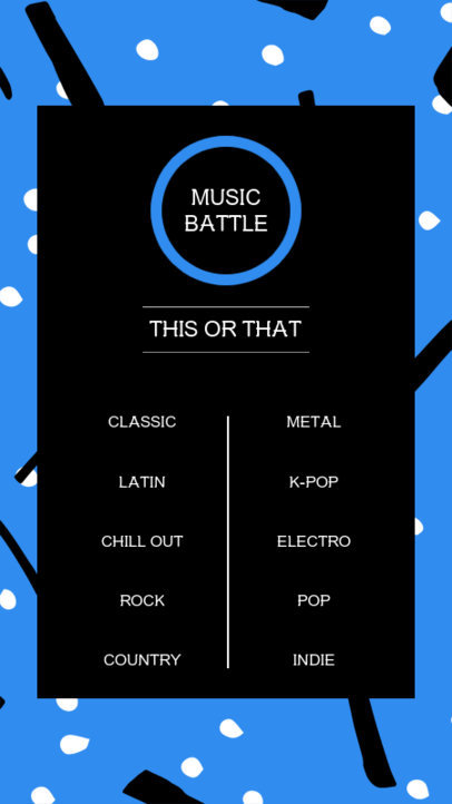 Quiz Instagram Story Design Template with a Music Theme