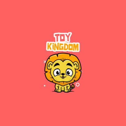 Toy Store Logo Generator Featuring a Lion Cartoon 3872e-el1