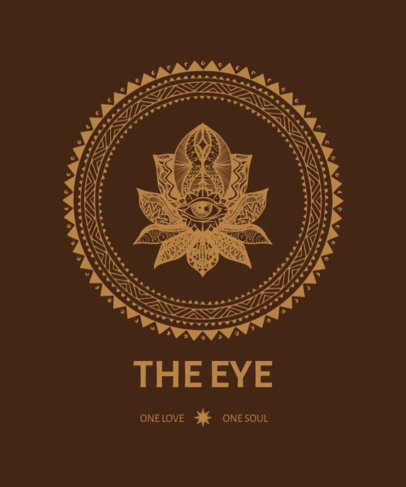 T-Shirt Design Template Featuring Esoteric Mandalas 3862b-el1