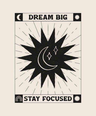T-Shirt Design Maker Featuring a Moon Doodle and Positive Quote 