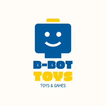 Friendly Robot-Themed Logo Maker for a Toy Store