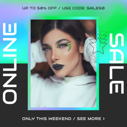 Instagram Post Design Maker for a Fashion Online Sale Featuring Colorful Frames 