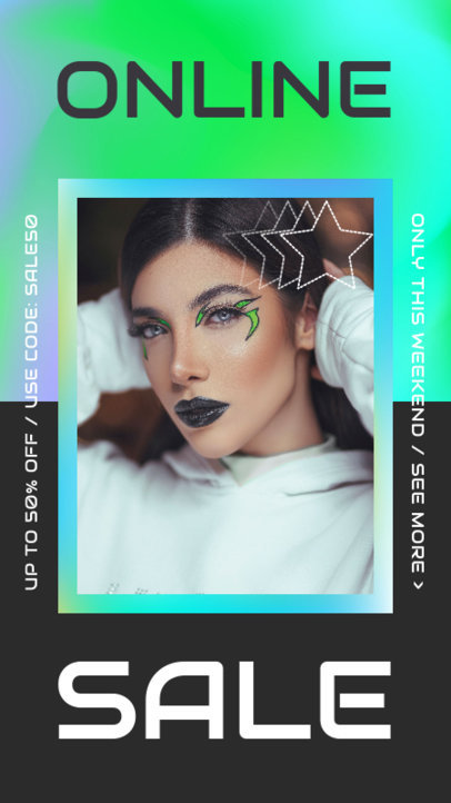 Instagram Story Design Template for a Fashion Online Sale Featuring Colorful Frames 