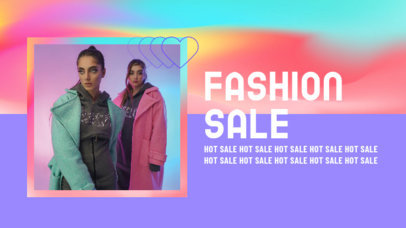 Youtube Thumbnail Design Template for a Fashion Sale Featuring a Holographic Styled Frame