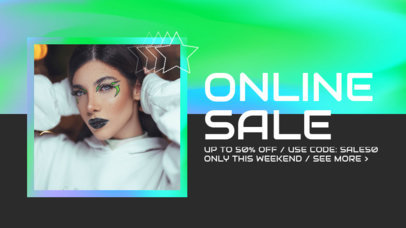 Youtube Thumbnail Design Generator for a Fashion Online Sale Featuring Colorful Frames