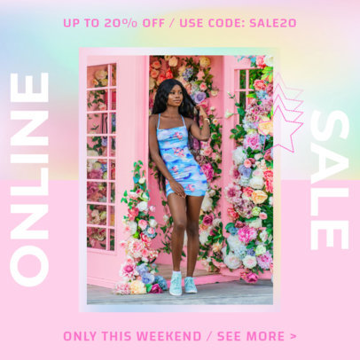 Instagram Post Maker for a Fashion Flash Sale Featuring a Pastel Color Palette 3631j