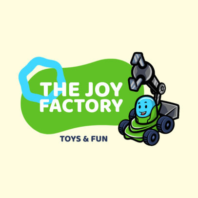 Toy Store Logo Creator Featuring a Robot Clipart
