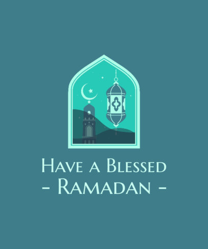 Ramadan-Themen Illustrated T-Shirt Design Generator Featuring a Quote 3615i