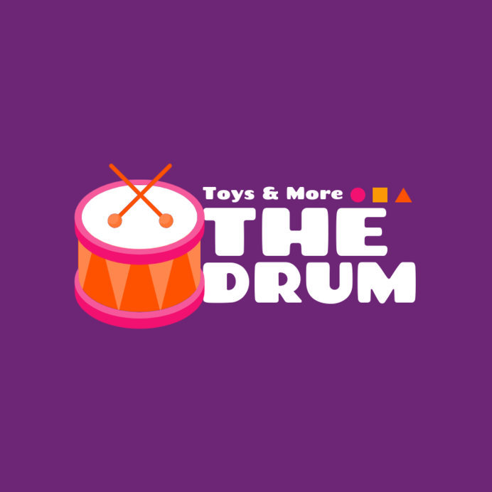 Toy Store Logo Creator with a Drum Graphic