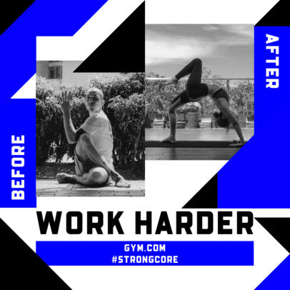 Fitness-Themed Instagram Post Maker Featuring Before & After Pictures 