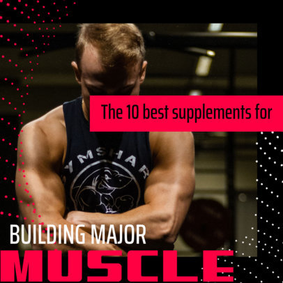 Fitness-Themed Instagram Post Design Template with Modern Graphics