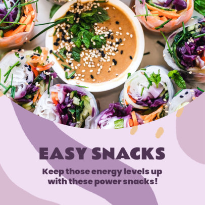 Instagram Post Design Template Featuring Healthy Snacks