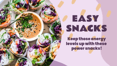 YouTube Thumbnail Design Template Featuring Healthy Snacks