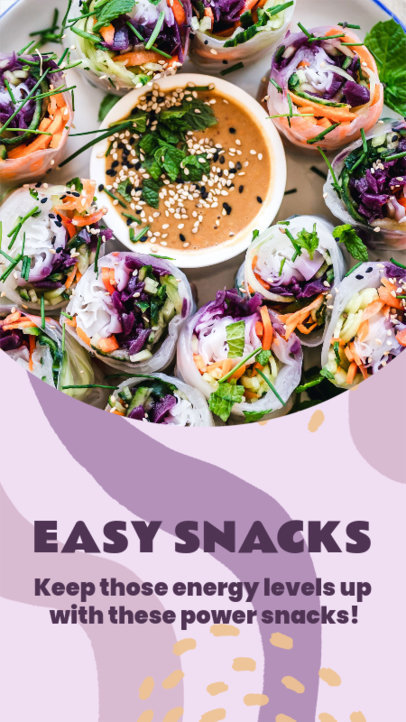 Instagram Story Design Template Featuring Healthy Snacks